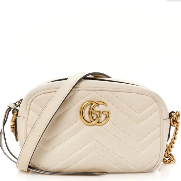 Gucci Beige Chevron Crossbody Bag - Picture 3 of 8